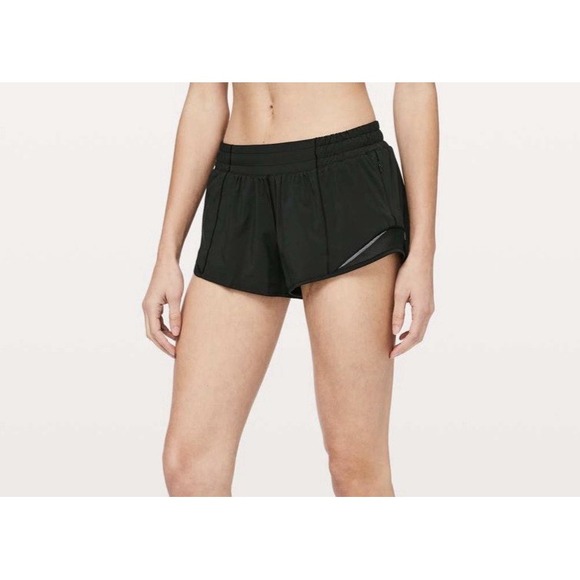 lululemon athletica Pants - Lululemon Hotty Hot II High Rise Shorts 2.5" Black Sz 4 Running Yoga Gym W7ARKR